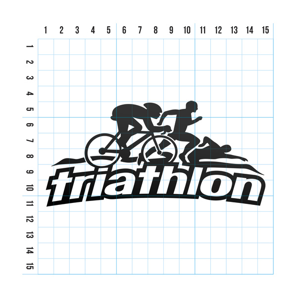 TRIATHLON 2 odblaskowa naklejka na auto czarna