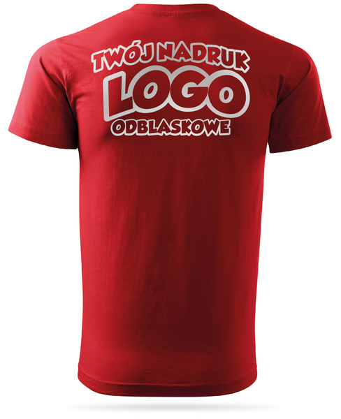 Czerwona męska koszulka T-shirt z własnym nadrukiem 