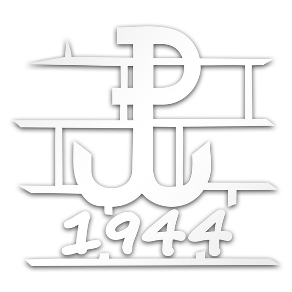 Polska Walcząca 1944 3 odblaskowa naklejka na auto srebrna