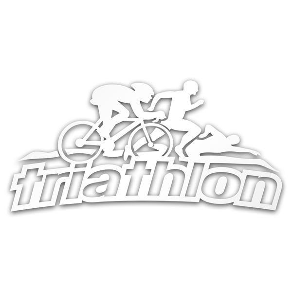 TRIATHLON 2 odblaskowa naklejka na auto srebrna