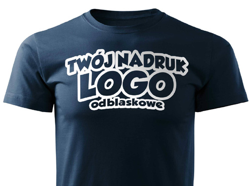 Granatowa męska koszulka T-shirt z własnym nadrukiem