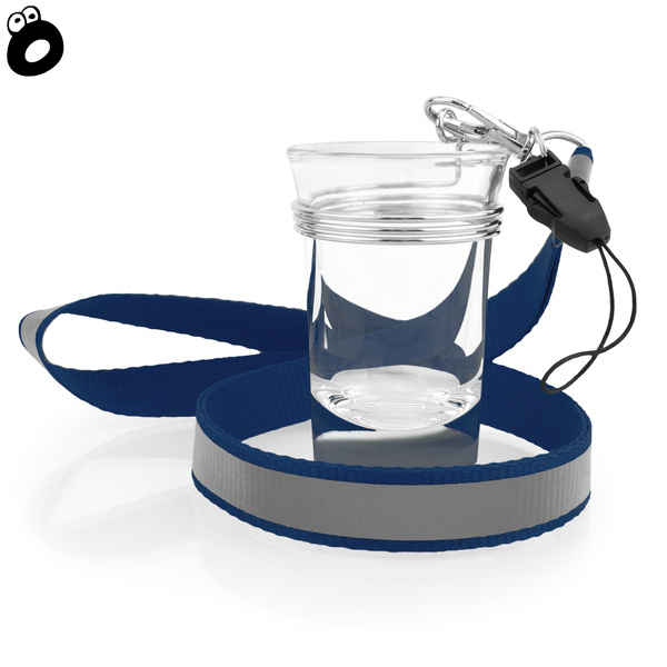 Zestaw imprezowy smycz odblaskowa GRANATOWA z kieliszkiem szklanym