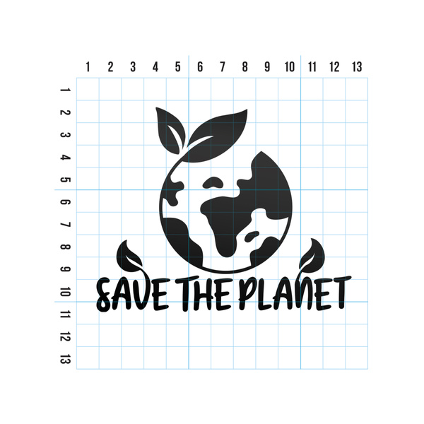 SAVE THE PLANET odblaskowa naklejka - czarna