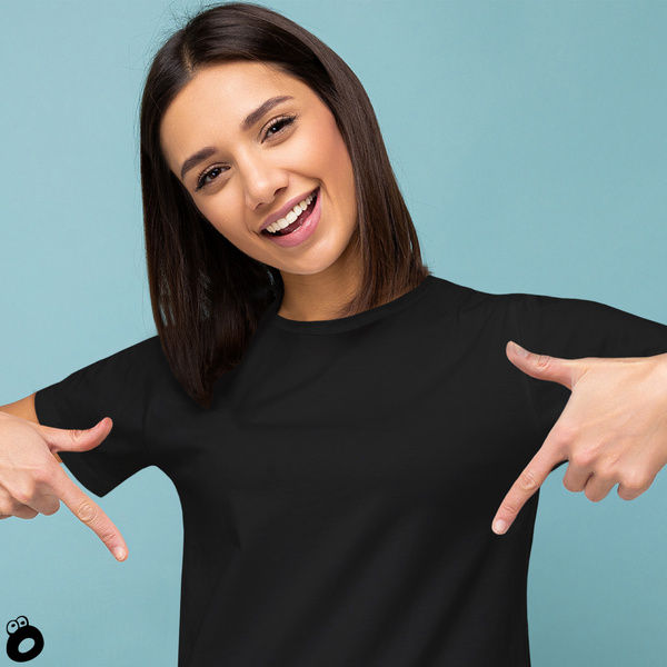 Damska koszulka bawełniana T-shirt - kolor czarny