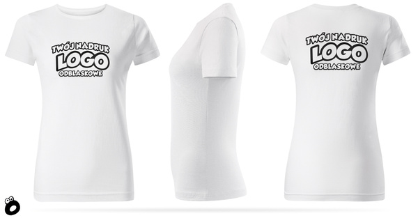 Damska bawełniana koszulka T-shirt z własnym nadrukiem - kolor biały