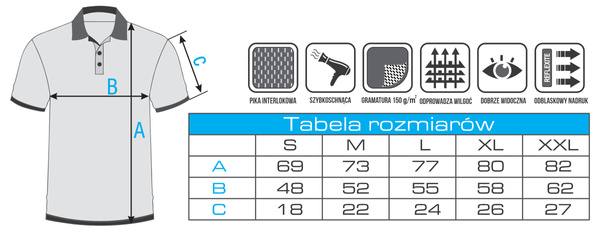 Granatowa męska termoaktywna koszulka polo z nadrukiem odblaskowym POLICJA