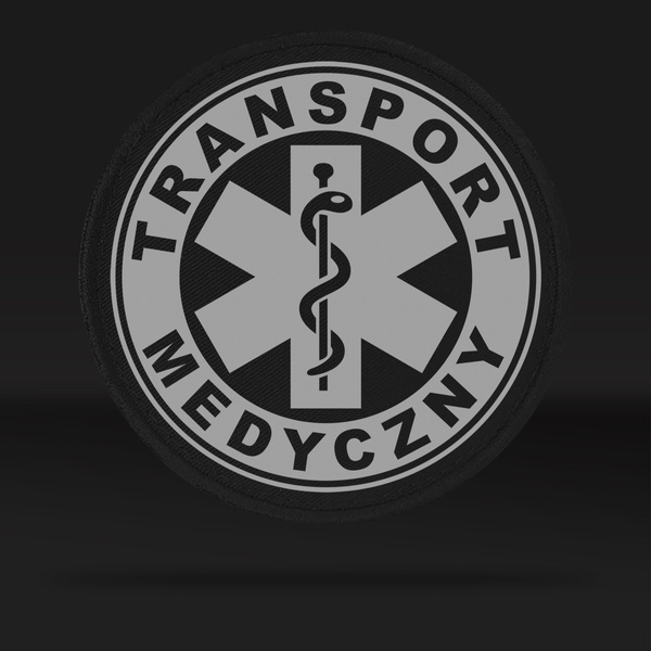 TRANSPORT MEDYCZNY naszywka odblaskowa z eskulapem