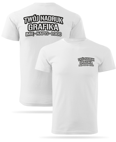 Biała męska koszulka T-shirt z własnym nadrukiem 