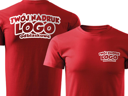 Czerwona męska koszulka T-shirt z własnym nadrukiem