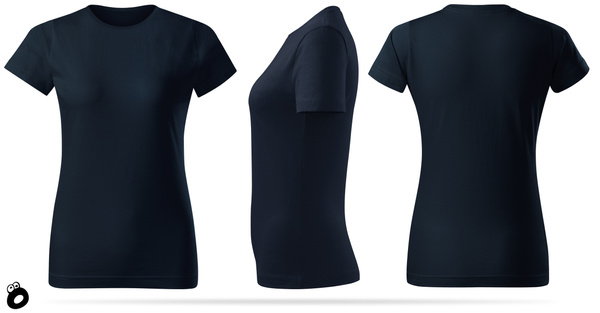 Damska koszulka bawełniana T-shirt - kolor granatowy