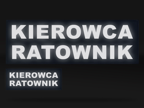 KIEROWCA RATOWNIK zestaw emblematów odblaskowych