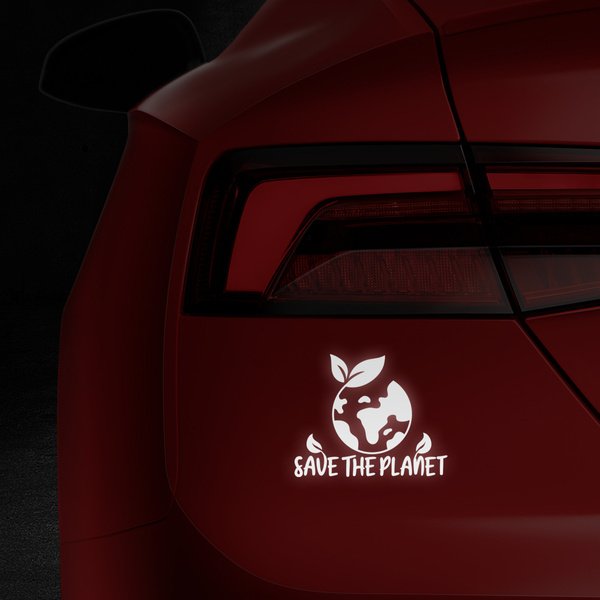 SAVE THE PLANET odblaskowa naklejka - srebrna