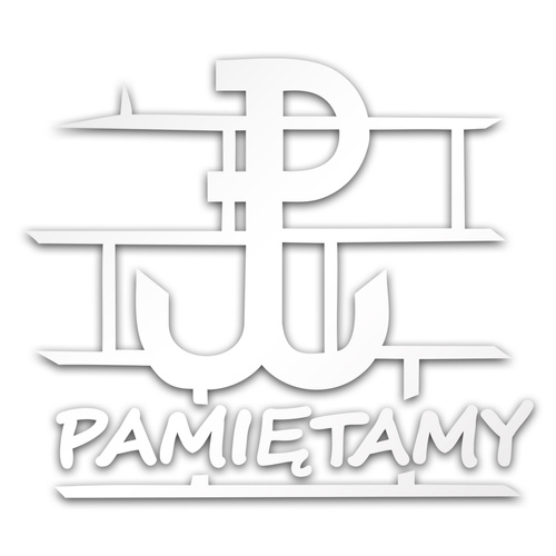 Polska Walcząca pamiętamy 2 odblaskowa naklejka na auto srebrna