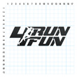RUN 4 FUN odblaskowa naklejka na auto czarna