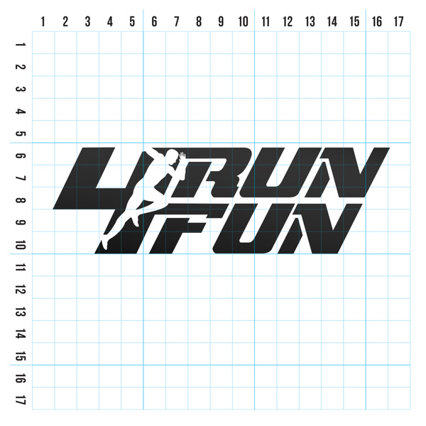 RUN 4 FUN odblaskowa naklejka na auto czarna