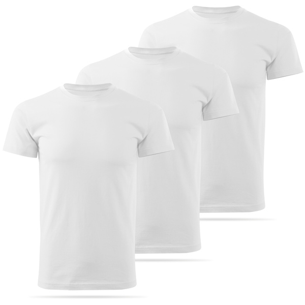 Zestaw 3 sztuk męskich koszulek bawełnianych T-shirt - białych
