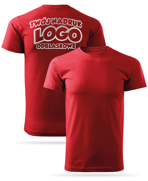 Czerwona męska koszulka T-shirt z własnym nadrukiem 