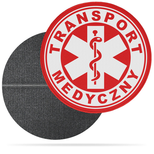 TRANSPORT MEDYCZNY naszywka odblaskowa z eskulapem