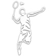 BADMINTON odblaskowa naklejka - srebrna