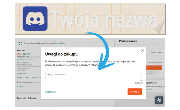Naklejka z logiem DISCORD i Twoją nazwą social mediów - srebrny odblask