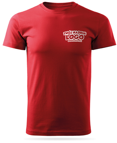 Czerwona męska koszulka T-shirt z własnym nadrukiem 