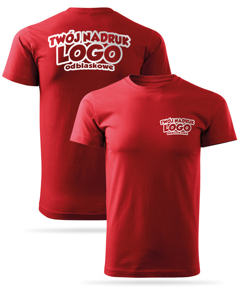 Czerwona męska koszulka T-shirt z własnym nadrukiem 