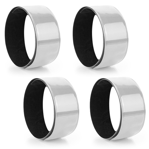 Komplet odblaskowych opasek samozaciskowych - 4 sztuki kolor srebrny