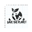 SAVE THE PLANET odblaskowa naklejka - czarna