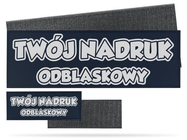 Zestaw naszywek odblaskowych z własnym napisem 