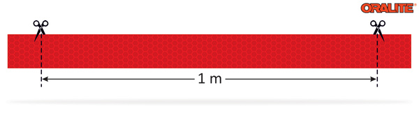 Odblaskowa taśma samoprzylepna ORALITE 5 cm / 1 metr - czerwona