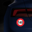 Naklejka znak ograniczenie prędkości 140 km/h