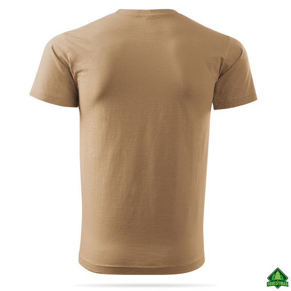 Bawełniana koszulka męska outdoorowa - piaskowa