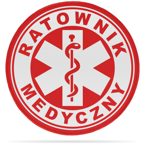 RATOWNIK MEDYCZNY naszywka odblaskowa z eskulapem