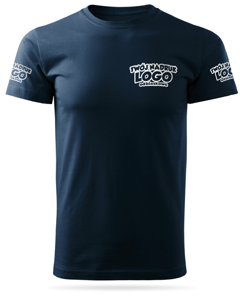 Granatowa męska koszulka T-shirt z własnym nadrukiem 