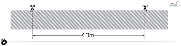 Odblaskowa taśma do wprasowania srebrna skos 4,7 cm / 10 mb.