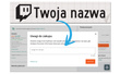 Naklejka z logiem TWICH i Twoją nazwą social mediów - czarny odblask