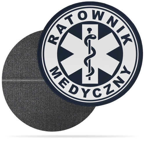 RATOWNIK MEDYCZNY emblemat odblaskowy z eskulapem