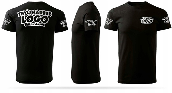 Czarna męska koszulka T-shirt z własnym nadrukiem 