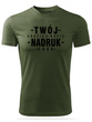 Termoaktywna koszulka outdoorowa z własnym nadrukiem - kolor khaki