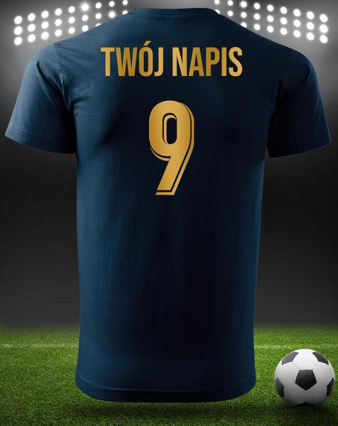 Bawełniana koszulka męska T-shirt z TWOIM NAPISEM I NUMEREM