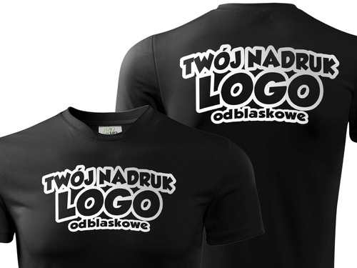Czarna męska koszulka termoaktywna z własnym nadrukiem