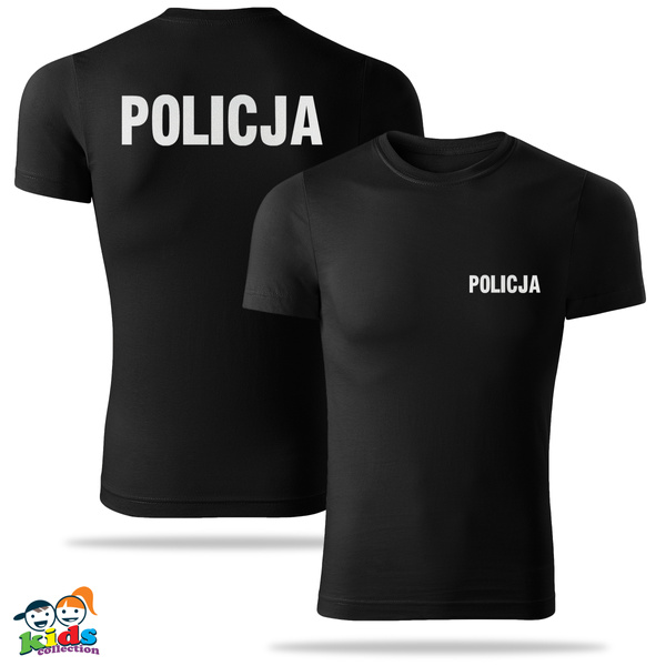 Dziecięca koszulka z nadrukiem odblaskowym POLICJA