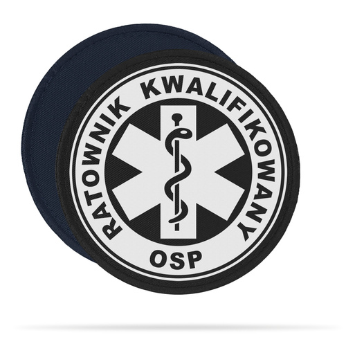 RATOWNIK KWALIFIKOWANY OSP naszywka odblaskowa z eskulapem