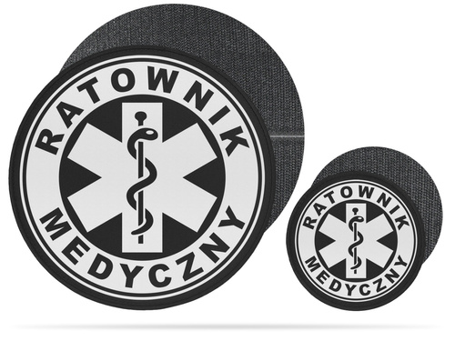 RATOWNIK MEDYCZNY zestaw naszywek odblaskowych z eskulapem