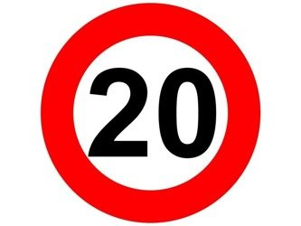 Naklejka znak ograniczenie prędkości 20 km/h