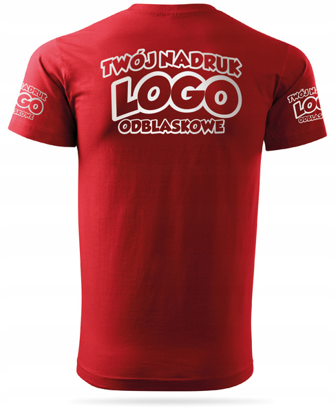 Czerwona męska koszulka T-shirt z własnym nadrukiem 