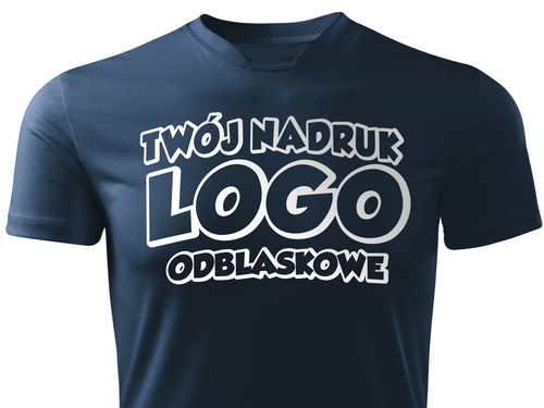 Granatowa męska koszulka termoaktywna z własnym nadrukiem