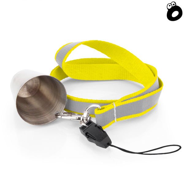 Zestaw imprezowy smycz odblaskowa ŻÓŁTA z kieliszkiem metalowym