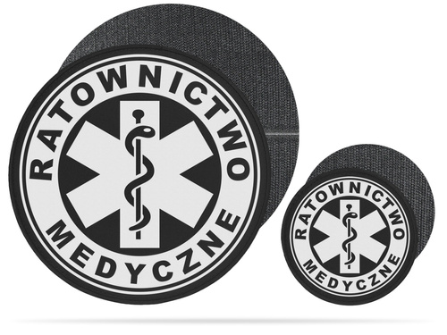 RATOWNICTWO MEDYCZNE zestaw naszywek odblaskowych z eskulapem
