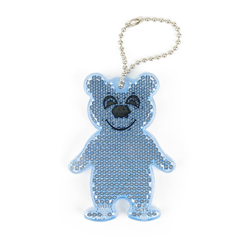 Zawieszka odblaskowa twarda – miś niebieski